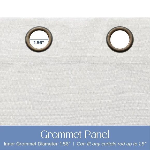 White Grommet Lien Curtain Panels 52" x 84" Set of 2 by H. Versailtex NEW - Picture 9 of 9